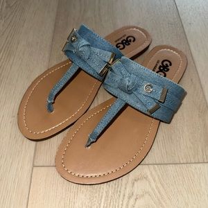 GBG Los Angeles By Guess Denim Sandals Size 7.5, NWT